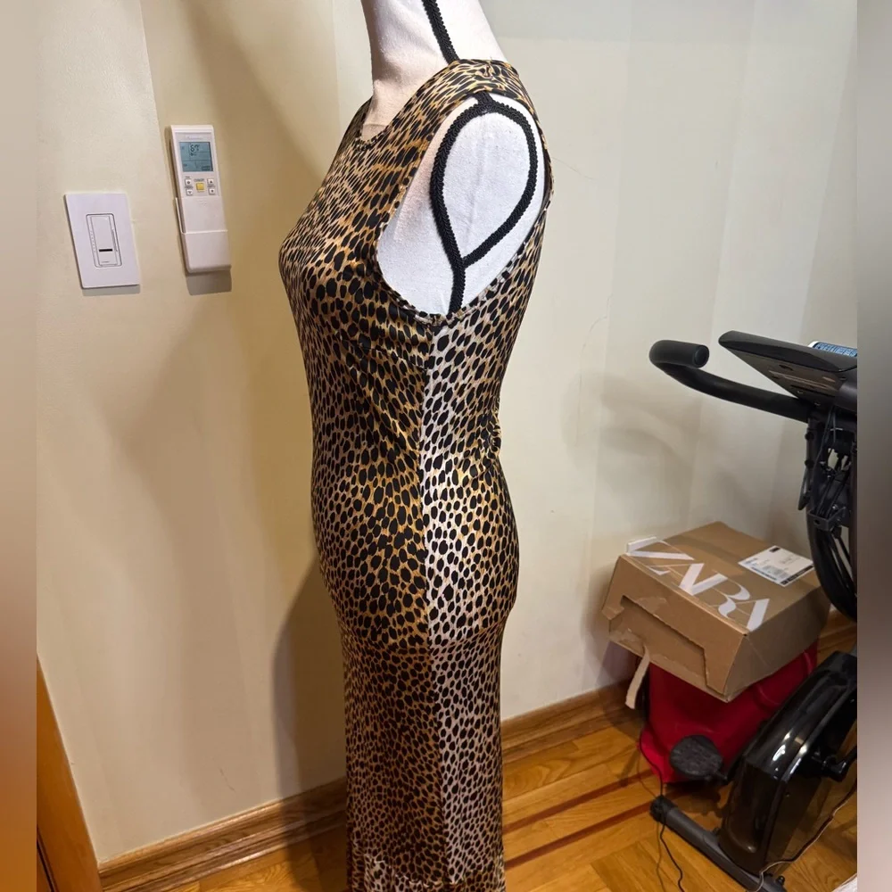 Dolce & Gabbana leopard print stretch pencil dress 46 USA Sz 10 - Picture 9 of 16